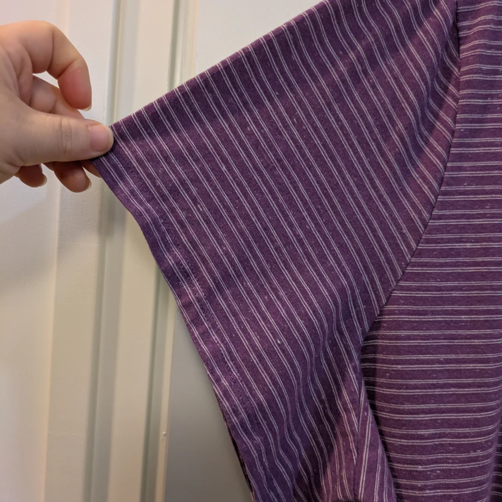 croft & barrow Purple Striped Short Sleeve Tee - Picture 5 of 9